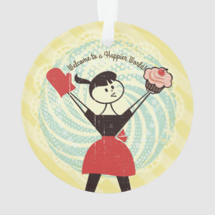 Retro quequitos ama de casa panadería adorno de Na