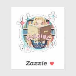 Retro Reading es mi Pegatina de Superpower Bookish