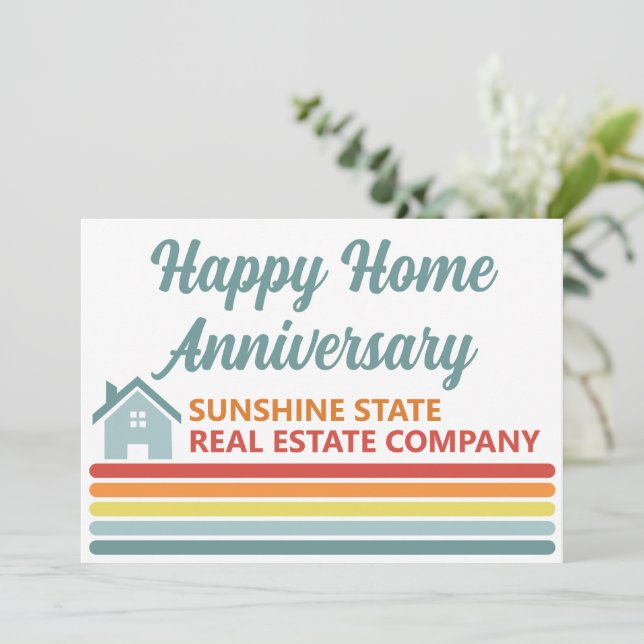 Retro Real Estate Company House Marketing Card (Anverso de pie)