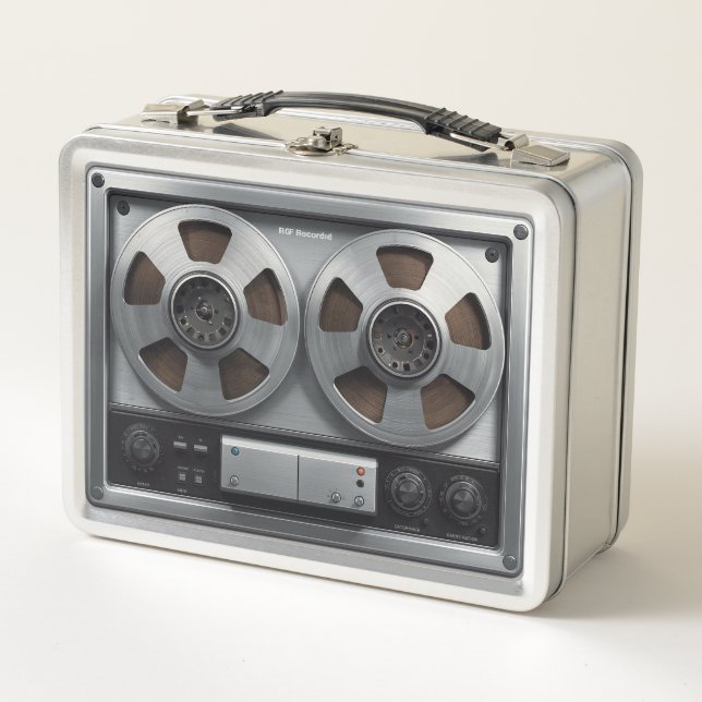 Retro reel to reel Metal Lunchbox (Anverso)