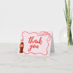 Retro Refresco Rosa Rojo Agradecimiento Baby Showe
