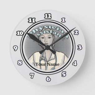 Retro Reloj de auxiliar médico femenino