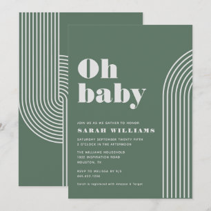 Retro Resumen Baby Shower Invitación