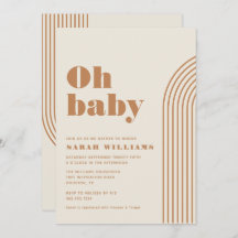 Retro Resumen Baby Shower | Invitación