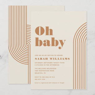 Retro Resumen Baby Shower Invitación