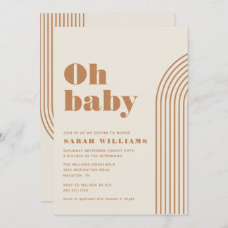 Retro Resumen Baby Shower | Invitación