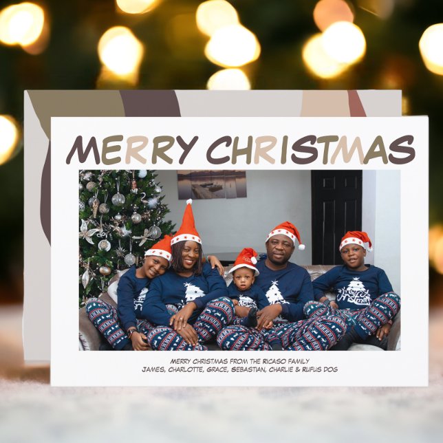 Retro Resumen Foto Feliz Navidad (Retro Abstract Photo Merry Christmas Holiday Cards from Ricaso. Make your own photo cards

)