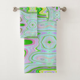 Retro Resumen Rosa, Lime Green y Aqua Pattern