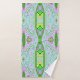 Retro Resumen Rosa, Lime Green y Aqua Pattern