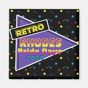 Retro Rhodes Pride Days 2024 imán