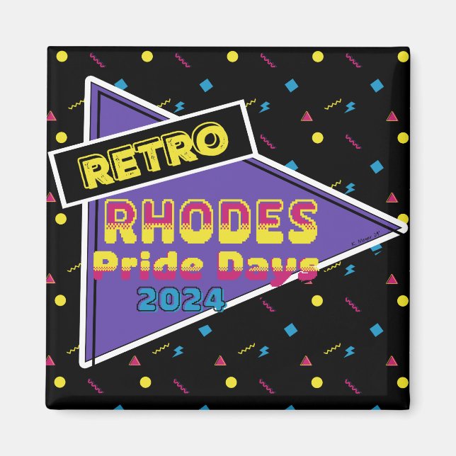 Retro Rhodes Pride Days 2024 imán (Frente)