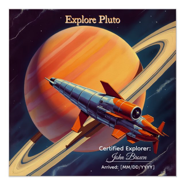 Retro Rocket Launch Poster - Vintage Space Age  (Anverso)