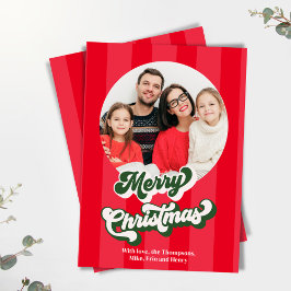 Retro Rojo Feliz Navidad 2 Foto