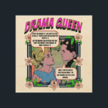 Retro Romance - Reina del drama - Arte de pared de<br><div class="desc">Historietas retro-romance - Reina del drama - Arte de pared de madera</div>