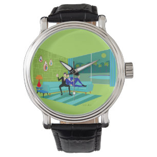 Retro Romántico reloj de parejas gay