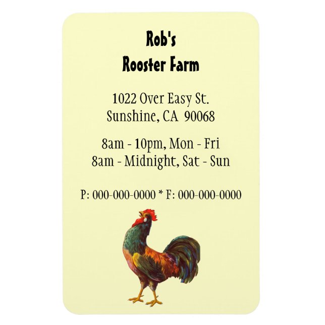 Retro Rooster Imán de publicidad Personalizado (Vertical)