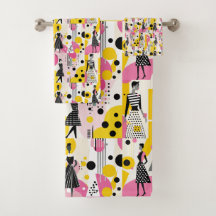 Retro Rosa Amarillo Negro Señoras