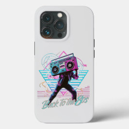 Retro rosa azul de vuelta a los Fundas de iPhone 1