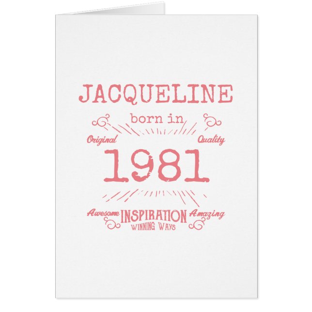 Retro Rosa Personalizado 40 Aniversario 1981 Para  (Frente)