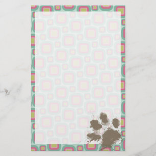 Retro rosa y menta; Huella de papel divertida