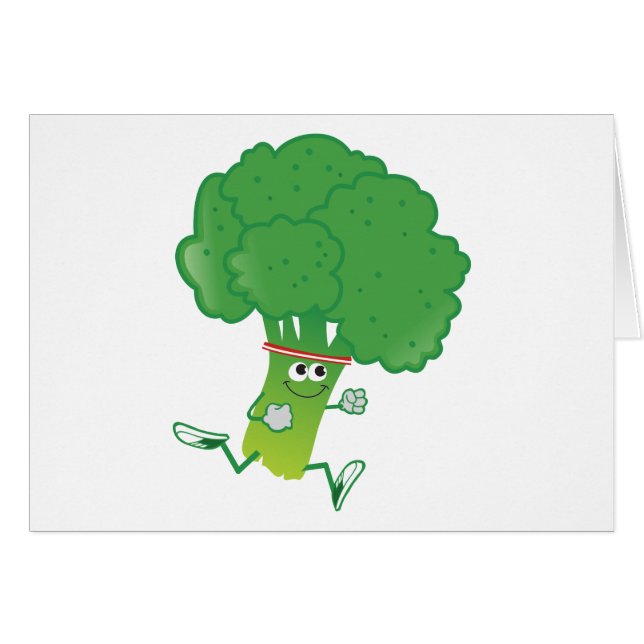 Retro Running Broccoli (Anverso (Horizontal))