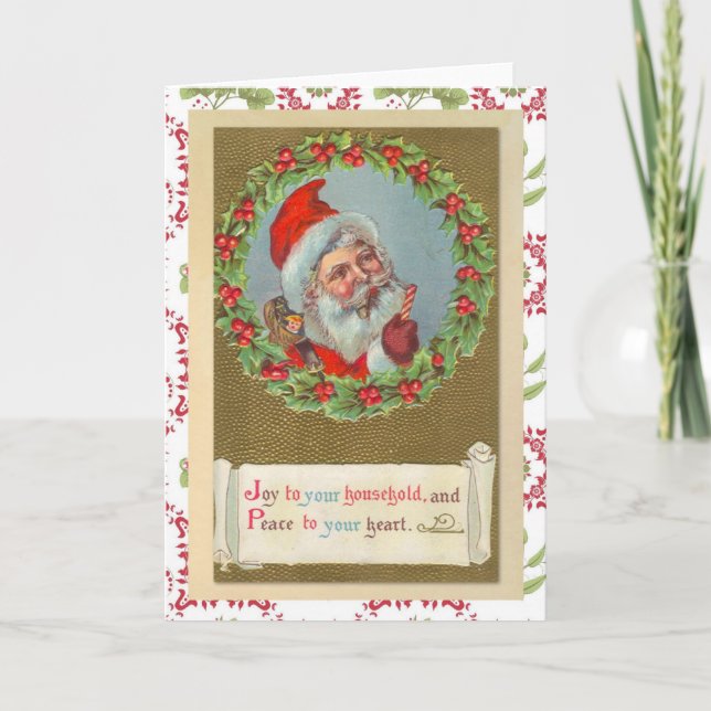 Retro Santa Claus de Navidad Victoriano (Anverso)