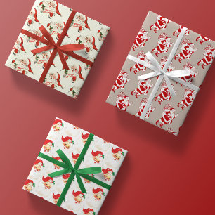 retro santa vintage christmas regalo papel envolve