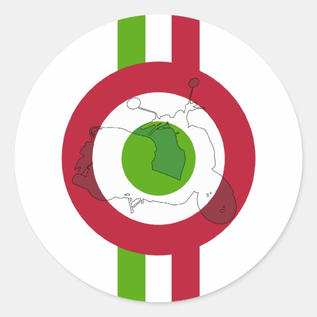 Retro Scooter Mod Pegatina (Anverso)