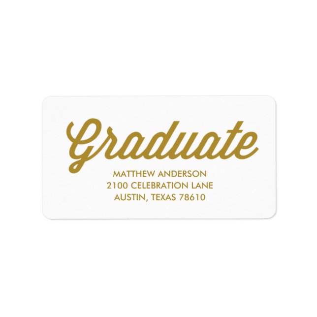 Retro Script | Etiqueta de dirección de graduación (Frente)