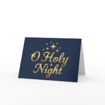 Retro Script O Holy Night Navidad