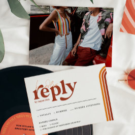 Retro Setentis Stripes | Anuncios de Wedding RSVP