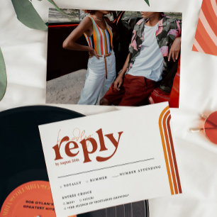 Retro Setentis Stripes   Anuncios de Wedding RSVP