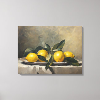 Retro Sill Life Art con Lemons. Arte estilo Wintag