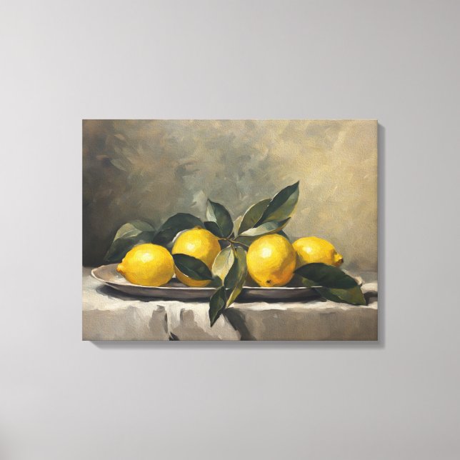 Retro Sill Life Art con Lemons. Arte estilo Wintag (Anverso)