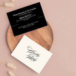 Retro simple a cuadros negro y blanco RSVP Boda