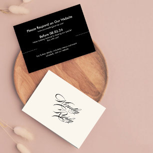 Retro simple a cuadros negro y blanco RSVP Boda
