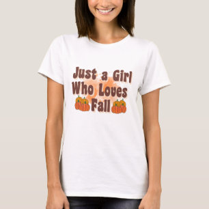 Retro Solo Una Chica Que Ama El Otoño - Camiseta D