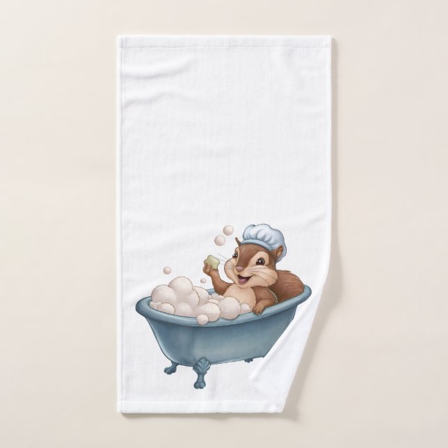 Retro Squirrel Baby Shower (Toalla de mano)