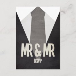 Retro Sr. y Sr. Suit & Tie Wedding RSVP