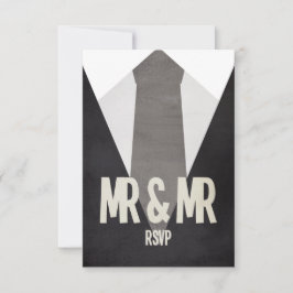 Retro Sr. y Sr. Suit & Tie Wedding RSVP