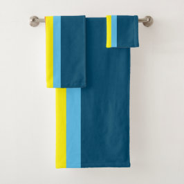 Retro Stripes Bath Towels (Navy Blue Multi)