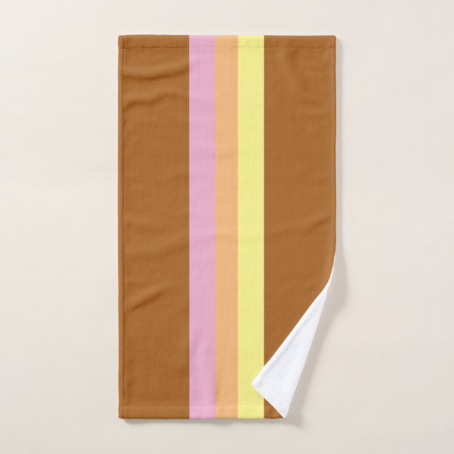 Retro Stripes Bath Towels (Orange Multi) (Toalla de mano)