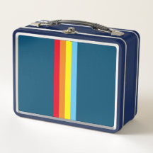Retro Stripes Lunchbox Metalizado (Navy Blue Multi