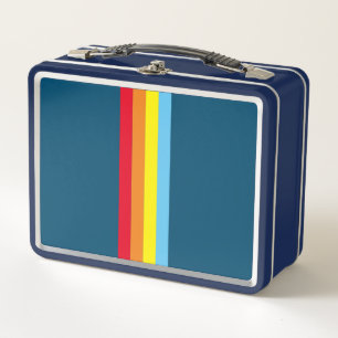 Retro Stripes Lunchbox Metalizado (Navy Blue Multi