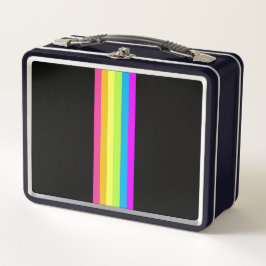 Retro Stripes Lunchbox Metalizado (Negro y Neon Mu