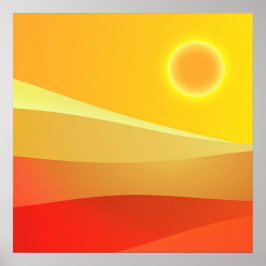 Retro Sun Mid Century Poster abstracto de arte mod