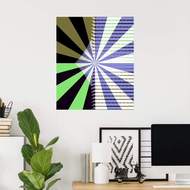 Retro Sun Mid Century Resumen de arte (Oficina en casa)