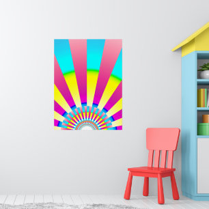Retro Sun Rainbow Resumen arte