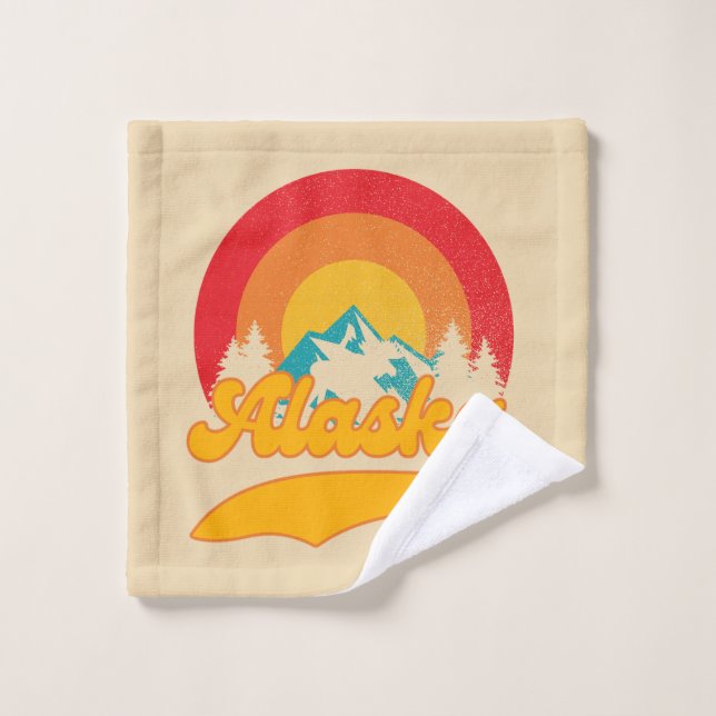 Retro Sunset Alaska Juneau Moose 0Montañas salvaje (Toallita)