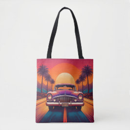 Retro Sunset Drive con la Bolsa de Toques de Auto 